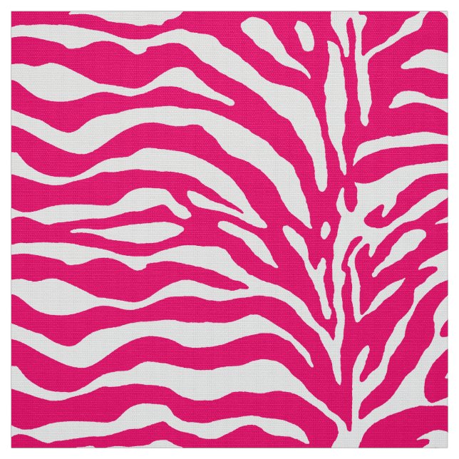 Wild Animal Print, Zebra in Fuchsia Pink und Weiß Stoff (Muster)