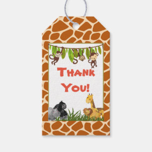 Wild Animal Safari Jungle Thema Vielen Dank Geschenkanhänger