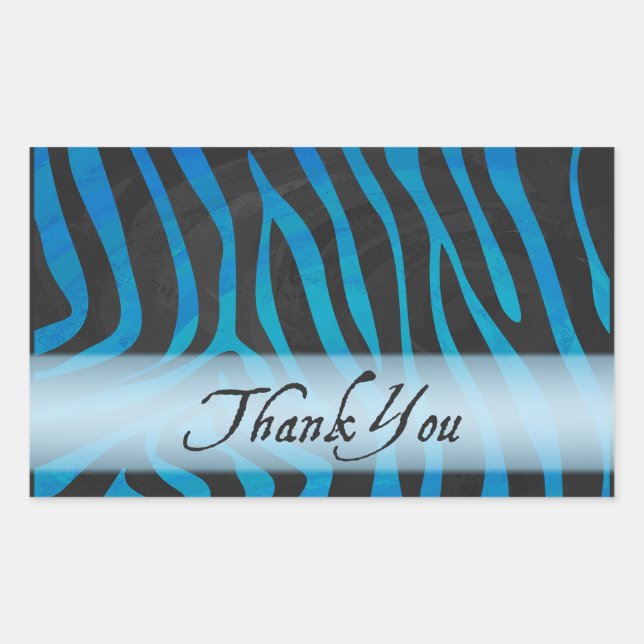 Wild Animal Zebra Vielen Dank Rechteckiger Aufkleber (Vorderseite)