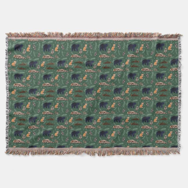 Wild Animals Forest Friends Pattern Decke (Vorderseite)