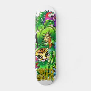 Wild Animals hidden in Surreal Jungle Skateboard