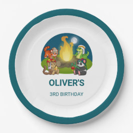 Wild Animals Jungle Night Camping Birthday Party  Pappteller