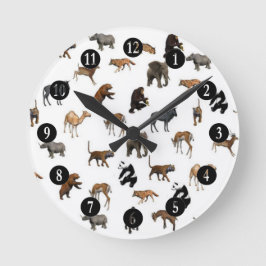 Wild Animals Runde Wanduhr