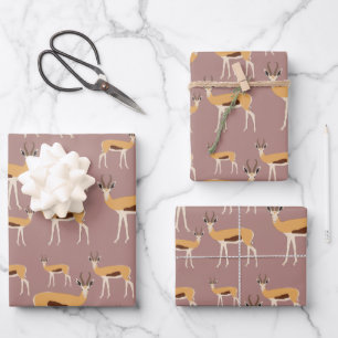 Wild Antelope Animal Pattern Geschenkpapier Set