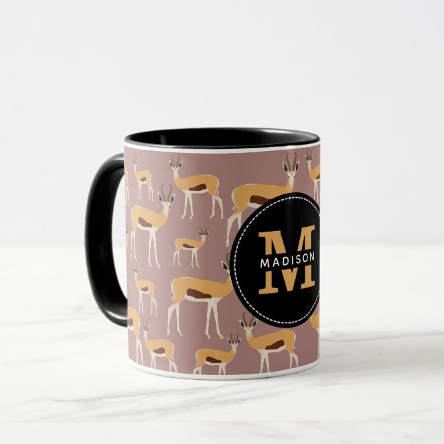 Wild Antelope Animal Pattern Tasse (Vorderseite Links)