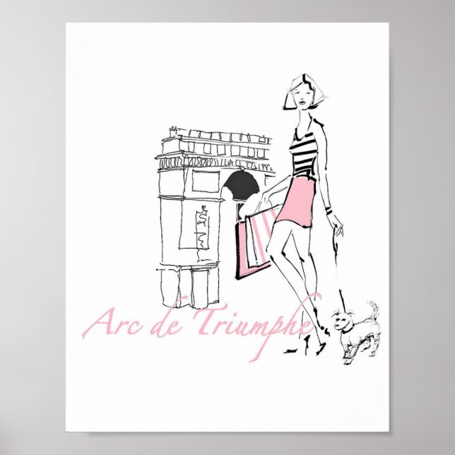 Wild Apple | Arc De Triomphe - Girly Sketch Poster (Vorne)
