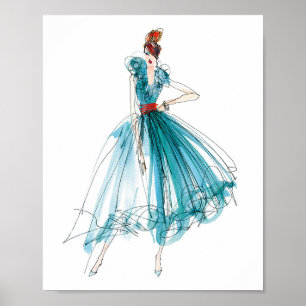 Wild Apple   Haute Couture Fashion Sketch Poster