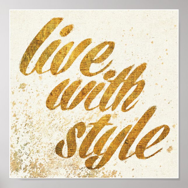 Wild Apple | Live with Style - Girl Quote Poster (Vorne)