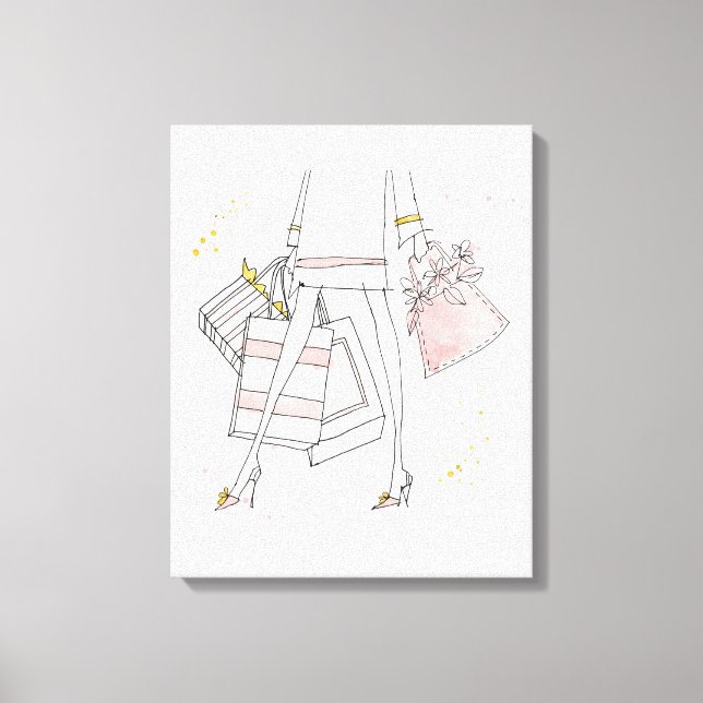 Wild Apple | Modern Pink Fashion Sketch Leinwanddruck (Vorderseite)