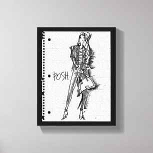 Wild Apple Posh - Edgy Vintage Sketch Leinwanddruck