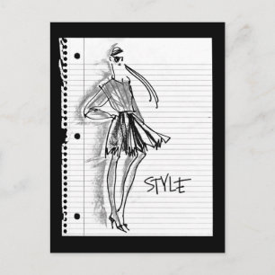 Wild Apple   Style Icon - Moderne Skizze Postkarte
