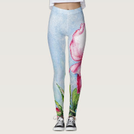 Wild As A Rose Red Floral Watercolor  Leggings
