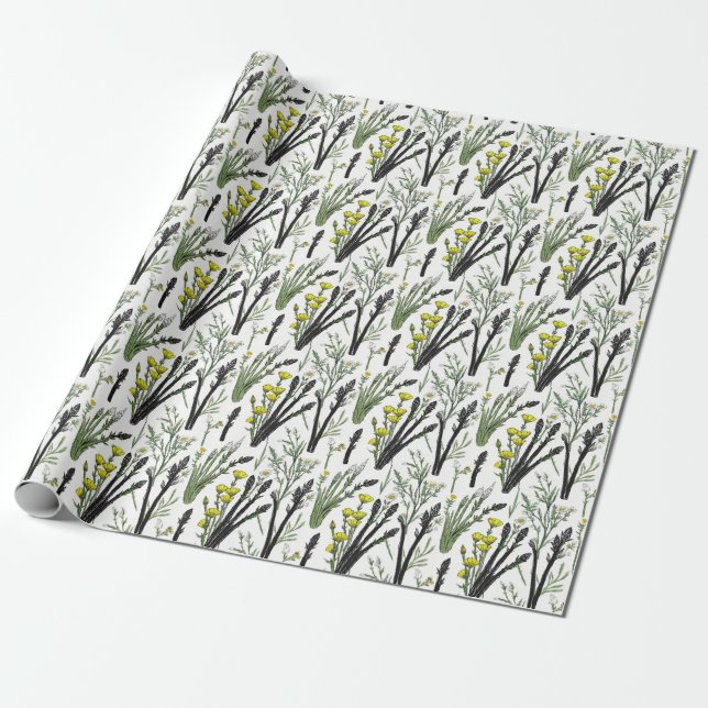 Wild Asparagus Sketch Design: Natur Inspiriert Geschenkpapier (Ungerollt)