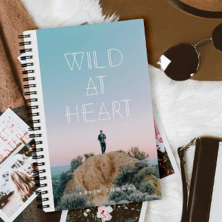 Wild at Heart geometrische Typografie Foto Journal Notizbuch