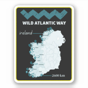Wild Atlantic Way - Irischer Tourismus Versuch Irl Aufkleber