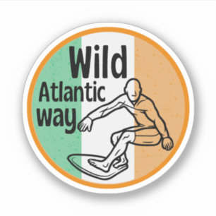 Wild Atlantic Way - Surfversuch in Irland Tourismu Aufkleber