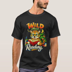 Wild auf das Lesen von Büchern Gepard Tierdruck Ju T-Shirt