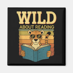 Wild auf das Lesen von Büchern Leser Liebhaber Bib Magnet