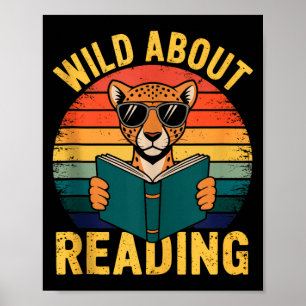 Wild auf das Lesen von Büchern Leser Liebhaber Bib Poster