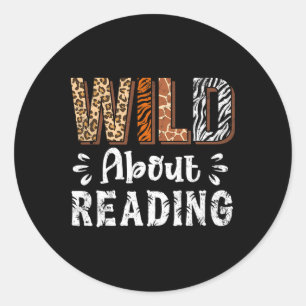 Wild auf das Lesen von Büchern Leser Liebhaber Tie Runder Aufkleber
