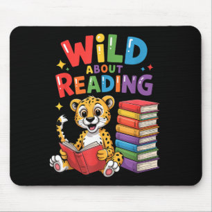 Wild auf das Lesen von süßem Leopard-Lehrer-Kinder Mousepad