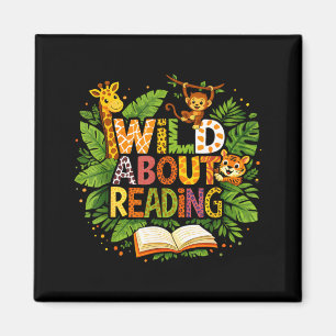 Wild auf das Lesen von Tier-Kinderbuchliebhaber Magnet