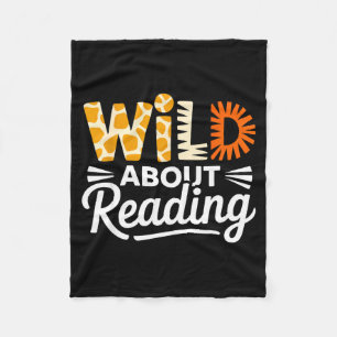 Wild auf das Lesen von Tierdruckbuchstaben lustig Fleecedecke