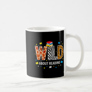 Wild auf das Lesen von Tierdruckbuchstaben lustig Kaffeetasse