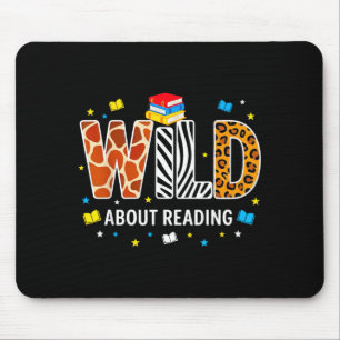 Wild auf das Lesen von Tierdruckbuchstaben lustig Mousepad