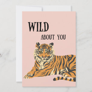 Wild auf dich Dschungel Tiger Valentinstag Feiertagskarte