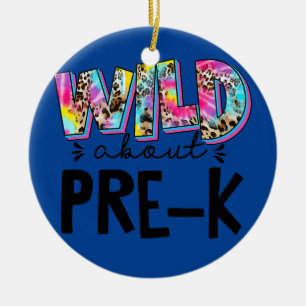 Wild auf Pre-K-Lehrer Zurück zur Schule Leopard Keramik Ornament