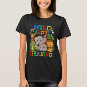 Wild auf Safari-Tiere Lernen Dschungel Byck To T-Shirt