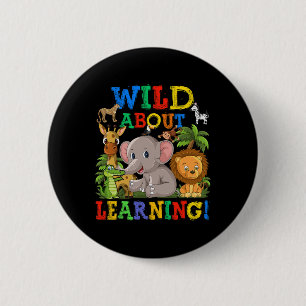 Wild aufs Lernen Safari-Tiere Dschungel Byck To Button