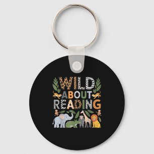 Wild aufs Lesen Bücher lesen und Bücherwurm Schlüsselanhänger