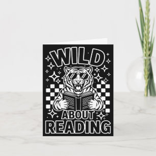 Wild aufs Lesen cooler Tiger-Sonnenbrille Buch les Karte