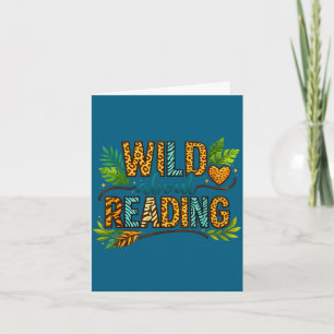 Wild aufs Lesen von Büchern und Bücherwurm Karte
