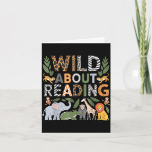 Wild aufs Lesen von Büchern und Bücherwurm Karte
