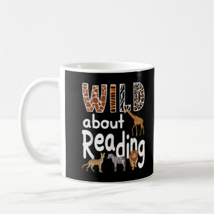 Wild aufs Lesen Zoo-Tiere Süßes Buchliebhaber  Kaffeetasse