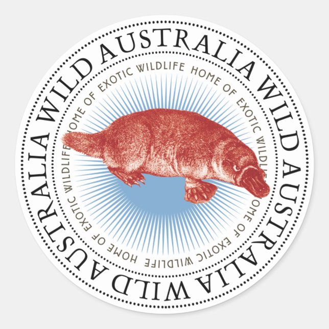 Wild Australia Platypus Stickers (Vorderseite)
