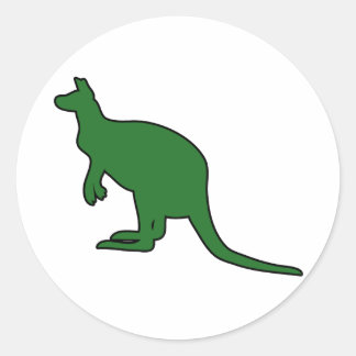 Wild Australian Kangaroo Marsupial Roo Silhouette Runder Aufkleber