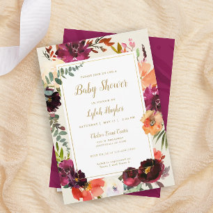 Wild Autumn Bouquet   Einladung der Babydusche