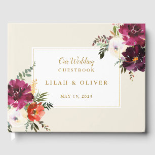Wild Autumn Bouquet Wedding Guest Book Gästebuch