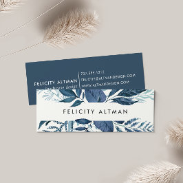 Wild Azure | Blue Watercolor Botanical Mini Visitenkarte