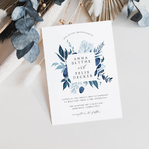 Wild Azure Frame Wedding Einladung