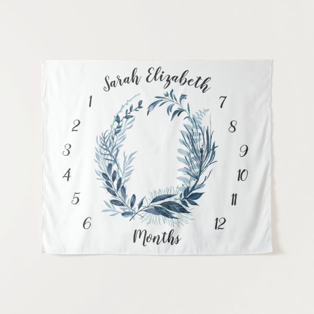 Wild Azure Monthly Baby Foto Background Wandteppich (Vorderseite (Horizontal))