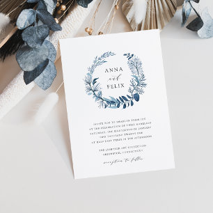 Wild Azure Wreath Wedding Einladung