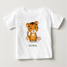Wild Baby Tiger Animal Cartoon T - Shirt