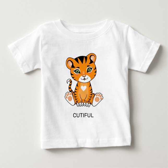 Wild Baby Tiger Animal Cartoon T - Shirt (Vorderseite)