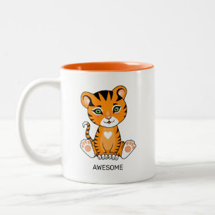 Wild Baby Tiger Animal Cartoon Zweifarbige Tasse