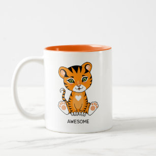 Wild Baby Tiger Animal Cartoon Zweifarbige Tasse